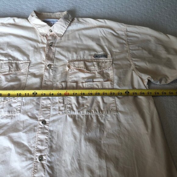 Columbia Shirt Mens Size 2XL PFG Performance Fishing Gear, Soft Yellow, Vented - Picture 5 of 10